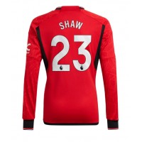 Camiseta Manchester United Luke Shaw #23 Primera Equipación 2023-24 manga larga
